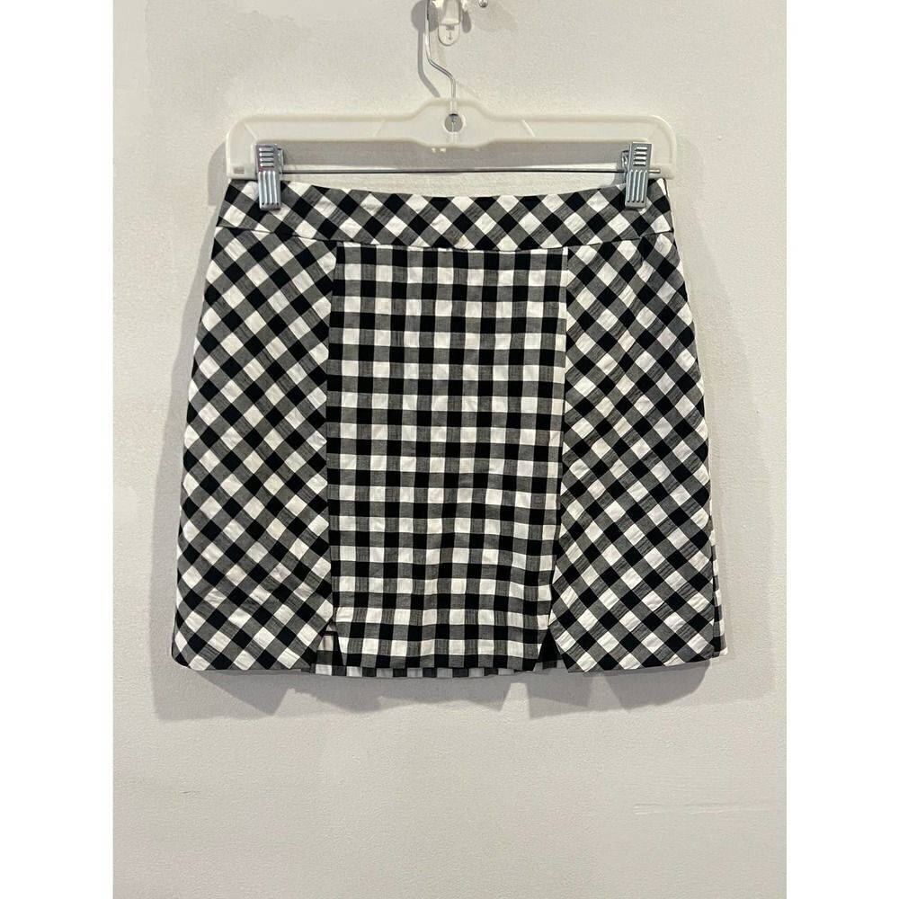 NWT Topshop gingham Black white skirt size 4